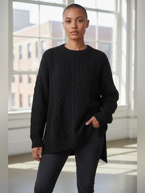 Women’s Black Cable Knit Sweater